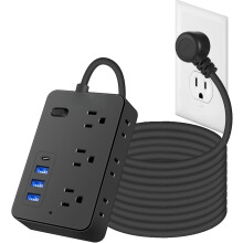 Extension Cord 25FT with 6 Outlets 4 Ports 1 USB-C