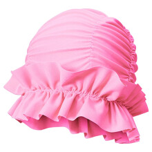 Women's Elastic Ruffle Swim Cap Pink One Size