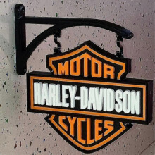 Πινακίδα τοίχου Harley Davidson, διακοσμητικό λογότυπο τοίχου, χωρίς LED, vintage τέχνη γκ