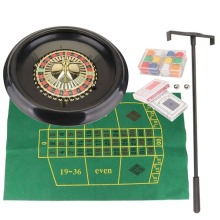 16 Inch/40cm Roulette Wheel Set Including Felt, Chips, Cards & Rake