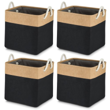 4X Large Cube Storage Baskets â“ Foldable Fabric Organizer Bins with Handles