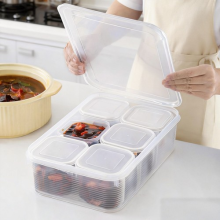 7 Pack Snack Containers with 6 Compartments, Reusable Bento Snack Boxes