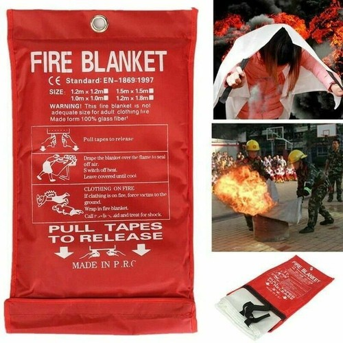 Quick Release Home Office Kitchen Safety Shelter Large Fire Blanket In Case UK