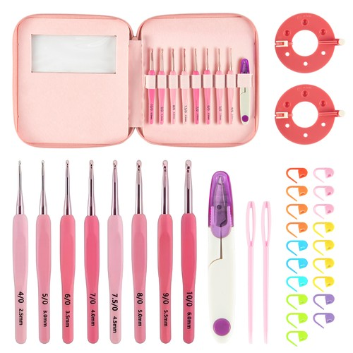 Crochet Hooks Set,Crochet Hook Set for Beginners â“ 8 Pcs Ergonomic