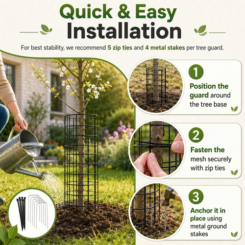 12 Pack Tree Trunk Protector , 37x41.5cm Metal Mesh Tree Guard for Saplings