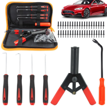 Plastic Rivet Gun Garage Bodyshop Hand Riveter Tool + 40 Rivets + 4 Pick Hook UK