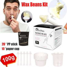Nose Wax Kit for Men Women 100g Nose Hair Removal Wax with 20 Piece Stick Set UK