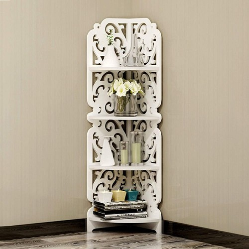 4 Tier Corner Shelf Stand Organizer Rack Bathroom Storage Shelves Display Unit