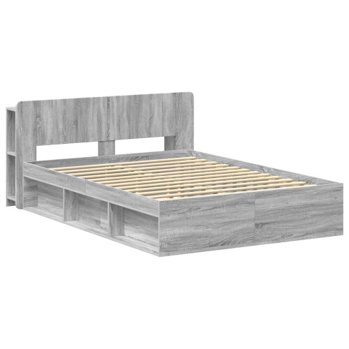 VidaXL vidaXL Bed Frame with Storage Grey Sonoma 140 x 190 cm Engineered Wood 2