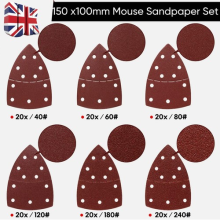 120x Mixed Mouse Sanding Sheets Palm Sander Pads Sandpaper For Black and Decker
