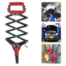 HEAVY DUTY LAZY TONGUE TONG HAND RIVETER RIVET GUN POP RIVETER + 5 NOZZLES KIT