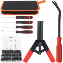 Plastic Rivet Gun Garage Car Bodyshop Hand Riveter Tool - 150 Rivets Box Kit Set