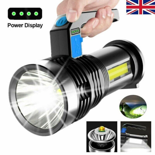 LED Torch Super Bright Flashlight USB Rechargeable Lamp Tactical Camping Light