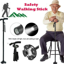 Hot All-Terrain Pivoting Base Folding Walking Stick Cane With LED Walking Cane