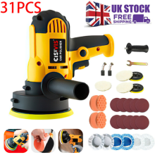 31PCS Electric Polisher Buffer Sander Car Polishing Machine 5"Buffing Sponge Kit