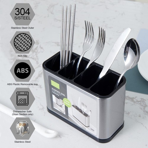 Kitchen Cutlery Organizer Box Storage Rack Spoon Holder Fork Chopsticks Drainer