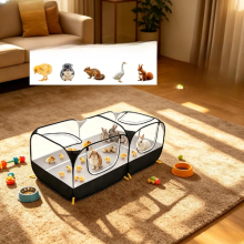 Foldable Small Animal Playpen â“ Portable Mesh Pet Enclosure for Puppies
