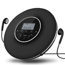 Hordozható CD-lejátszó MP3 zenelejátszó sztereó fülhallgatóval, ugrásgátlóval, fekete utazáshoz és otthonra