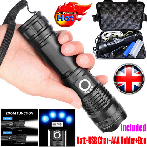 LED Flashlight Short Handle  Work Light Bright Flashlight USB Chargable with Box