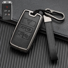 Leather Alloy Key Cover Fob Case Range Rover Sport Vogue Velar Evoque Jaguar XF