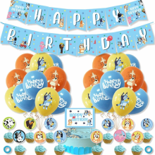 Bluey Banner Balloons Buntings Garlands Kids Happy Birthday Party Decoration UK
