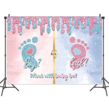 XL 150by100cm Gender Reveal Baby Shower Boy/Girl Day  Party Decorations Backdrop