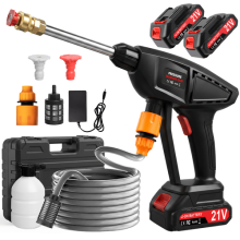 2 Battery Cordless Car Garden High Pressure Washer Jet Water Wash Cleaner Gun