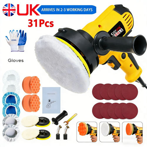 Electric Polisher Buffer Sander Car Polishing Machine 5" 7â Buffing Sponge Kit.