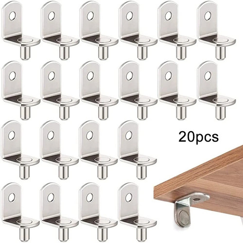 20Pcs Shelf Support Studs Pegs Pins Plugs 6mm L-Shaped Cabinet Bracket Kitchen