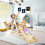 Kids Wooden Climbing Triangle Set with Adjustable Slide 2