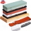 Knife Sharpening Stone Kit 400/1000 3000/8000 Grit Double Sided Whetstone w/Base 1