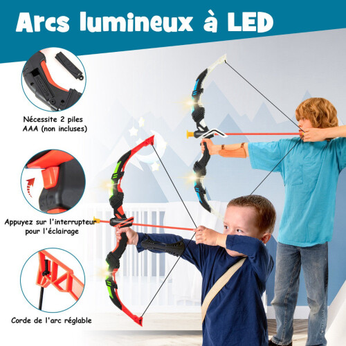 Kids Bow And Arrow Set 2-Pack, LED, 20 Suction Arrows 2