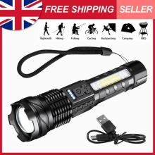 9900000LM LED Tactical Torch Zoomable LED Rechargeable Flashlight 7 Modes Light