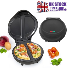 1000W Omelette Maker Electric Non-Stick Deep Fill Dual Egg Cooker Pan UK
