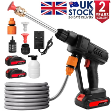 Portable Cordless Car High Pressure Washer Jet Water Wash Cleaner Gun+2 Battery