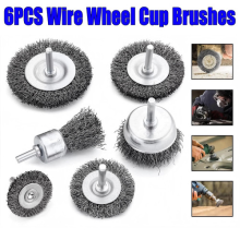 6Pcs Wire Wheel Cup Brush Set Grinding Wheel For Power Drills Paint Rust Remover