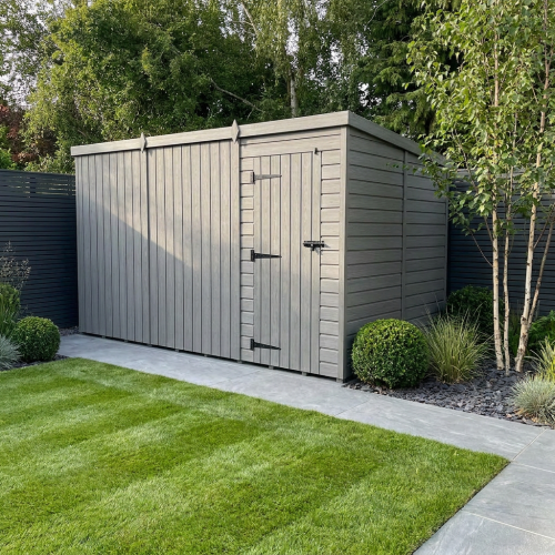 12x10 Pent Composite Shed Tanalised (Single Door, No Windows)