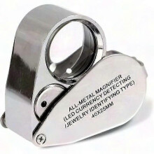 40x LED Illuminated Jeweller's Loupe Folding Magnifier for Jewelry and Currency Inspection