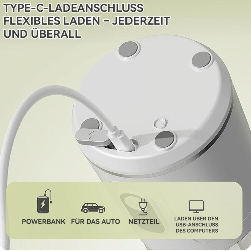 Φορητό μίνι μπλέντερ USB, μηχανή smoothie 600ml, 12 λεπίδες, επαναφορτιζόμενη, χωρίς 1