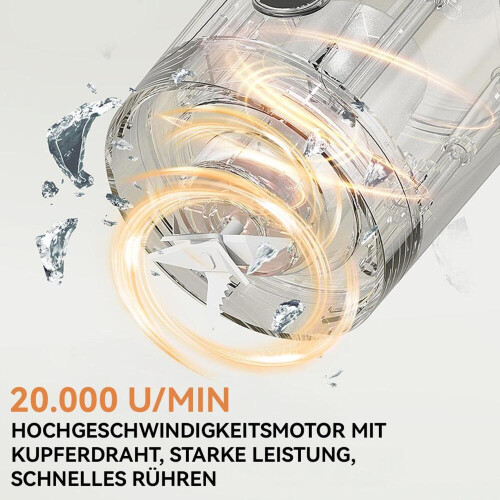 Φορητό μίνι μπλέντερ USB, μηχανή smoothie 600ml, 12 λεπίδες, επαναφορτιζόμενη, χωρίς 2