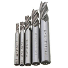 5Pcs Set Straight Shank End Mill Cutter, 4 Flute HSS Drill Bits, 4/6/8/10/12 mm, Compatible with CNC Milling T