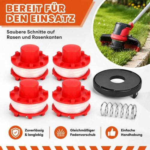 Σετ 4+1+1 καρούλι & καπάκι συμβατό με Einhell CE-CT36/30 3405096, νάιλον πετονιά 2,0 mm x 8 1
