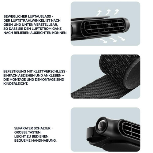 Ανεμιστήρας καθίσματος αυτοκινήτου USB για προσκέφαλο, αθόρυβος ανεμιστήρ 1