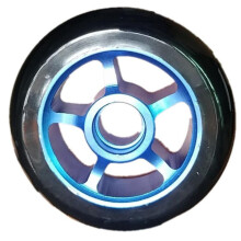 szt. 100 mm zapasowe koła do hulajnogi z łożyskami, aluminiowe, odporne na zużycie, poliuretanowe akcesoria do hulajnogi, niebieskie