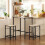 Ensemble table de bar et 2 chaises en bois naturel 3