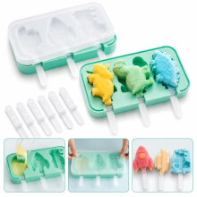 2er Set Silikon Eisformen für Kinder, BPA frei, wiederverwendbare Eis am Stiel Formen mit Deckel, DIY Popsicle Form Set, Tiere & Fahrze