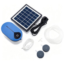 Solární vzduchové čerpadlo pro jezírka a hydroponii, s baterií, 3 provozní režimy, dobíjecí přes USB, tichý provzdušňovač jezírka se