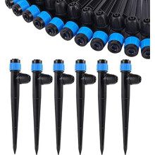 Druppelirrigatie-emitter met verstelbare 360-graden waterstraal, druppelsproeier voor 1/4-inch slangen, tuindruppelsproeier (50 stuks-B