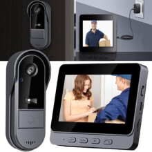 Vezeték nélküli kapucsengő kamerával, Bluetooth videó kaputelefon 4,3"-os IPS képernyővel, kültéri vízálló vezeték nél
