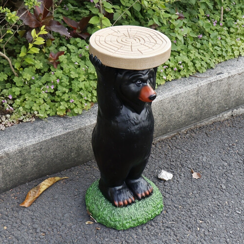 Resin Black Bear Side Table 1 Piece 2
